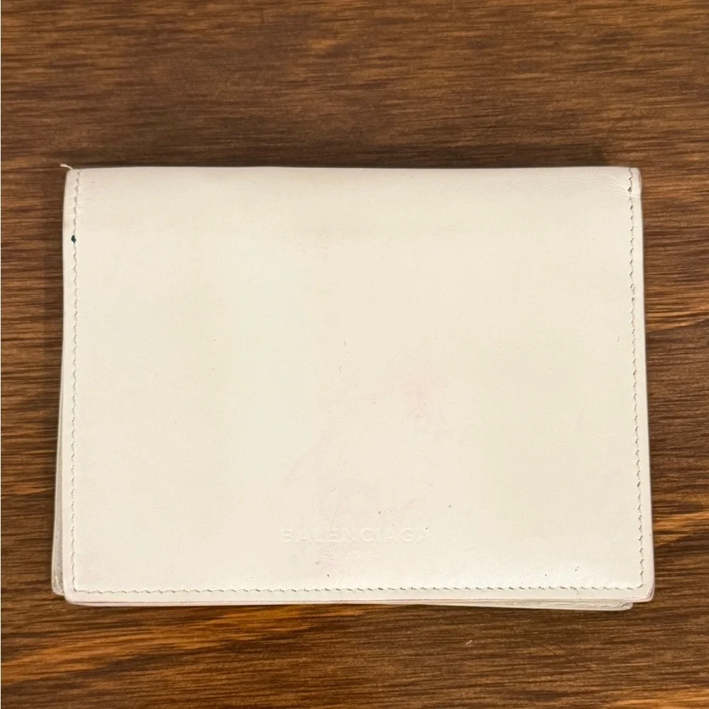 Balenciaga Cream Leather Wallet